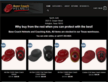 Tablet Screenshot of basecoachhelmets.com